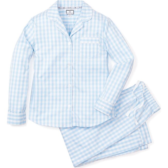 Women's Pajama Set, Light Blue Gingham