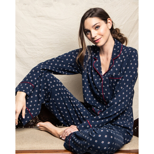 Women's Pajama Set, Luxe Pima Foulard Classic - Pajamas - 2