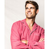 Men's Flannel Pajama Set, Red Mini Gingham - Pajamas - 3 - thumbnail