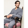 Men's Flannel Pajama Set, Grey - Pajamas - 3