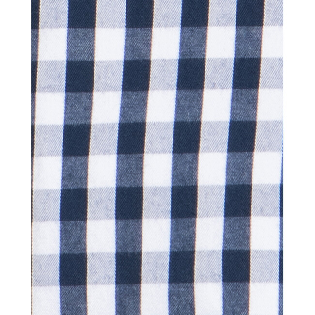 Men's Flannel Pajama Set, Navy Gingham - Pajamas - 5