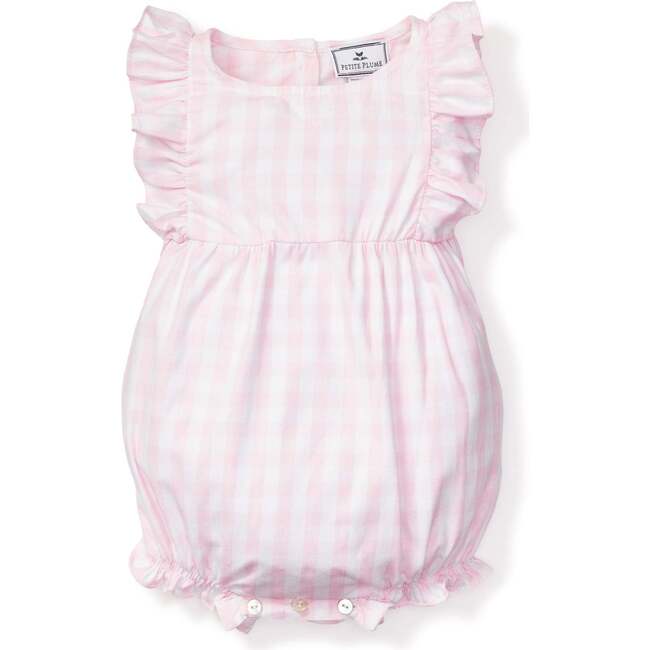 Ruffled Romper, Pink Gingham