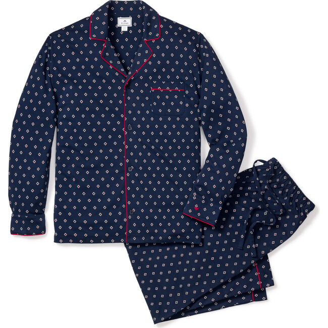 Men's Classic Pajama Set, Luxe Pima Foulard - Pajamas - 1