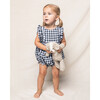 Ruffled Romper, Navy Gingham - Rompers - 2