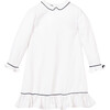 White Sophia Nightgown with Navy Piping - Nightgowns - 1 - thumbnail