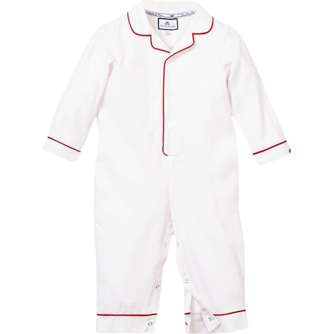White Romper with Red Piping
