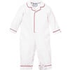 White Romper with Red Piping - Rompers - 1 - thumbnail