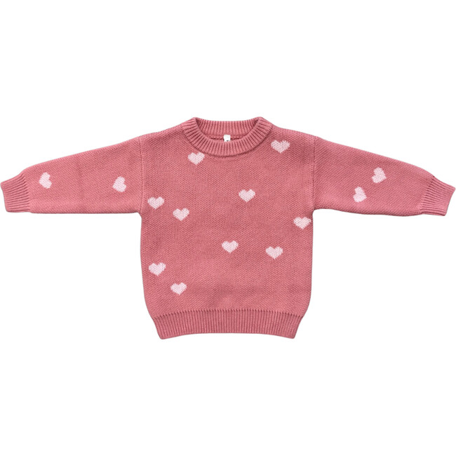 Knit Sweater Pink Hearts