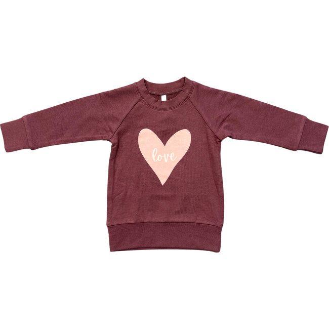 Girl's Raglan Sweatshirt Love in Mellow Rose