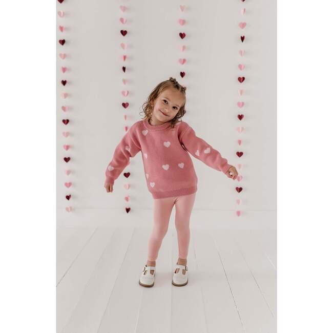 Knit Sweater Pink Hearts