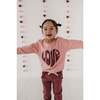 Drop-Shoulder Pullover Love in Rose Brown - Sweatshirts - 5 - thumbnail