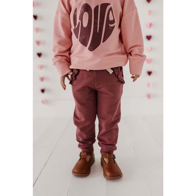 Drop-Shoulder Pullover Love in Rose Brown - Sweatshirts - 6