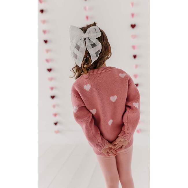 Knit Sweater Pink Hearts - Sweaters - 5