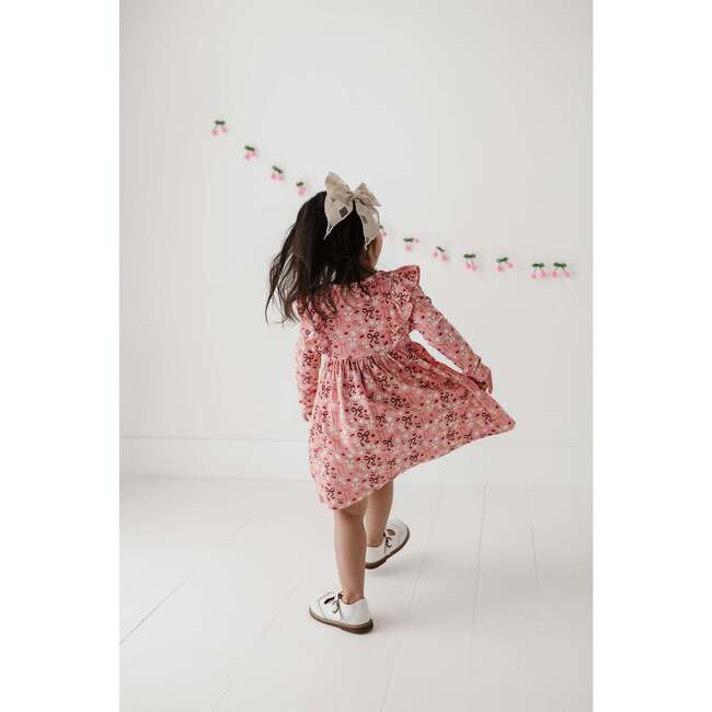 Long Sleeve Ruffle Dress Cherry Hearts - Dresses - 5