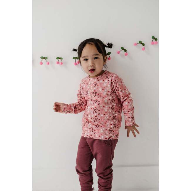 Girl's Raglan Sweatshirt Cherry Hearts - Sweatshirts - 3