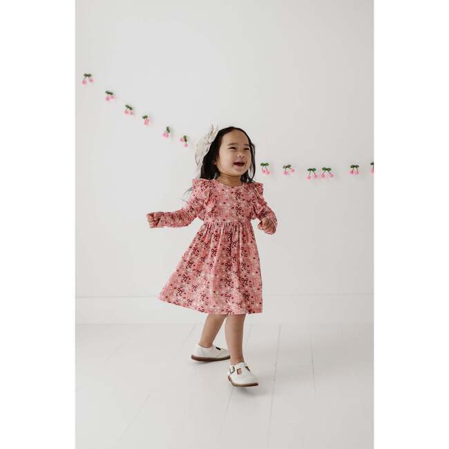 Long Sleeve Ruffle Dress Cherry Hearts - Dresses - 6