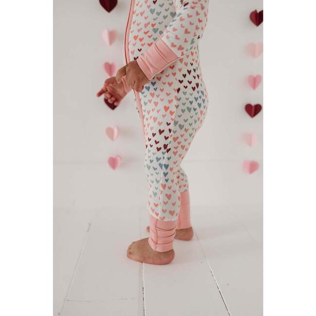 Long Sleeve Zip Romper Rainbow Hearts - Rompers - 3
