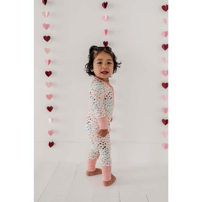 Long Sleeve Zip Romper Rainbow Hearts - Rompers - 5