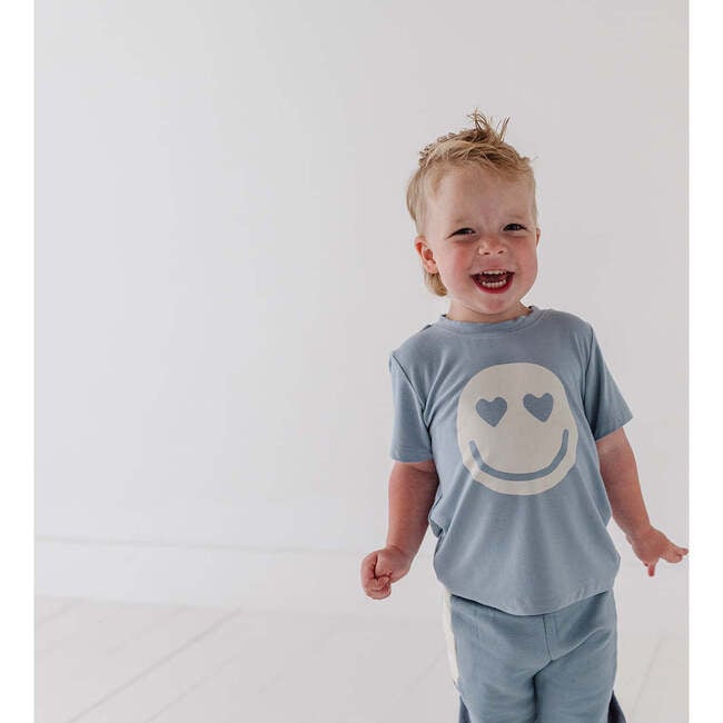 Boy's Short Sleeve Tee Heart Eyes Smile Face - T-Shirts - 4