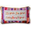 Everything's Fine Needlepoint Pillow - Decorative Pillows - 1 - thumbnail