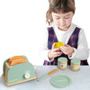 Little Chef Frankfurt Wooden Toaster Play Kitchen Accessories, Green - Play Food - 1 - thumbnail