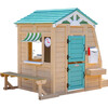 Teamson Kids Gardenia Wooden Playhouse with Large Window & Kitchen, Natural - Playhouses - 1 - thumbnail