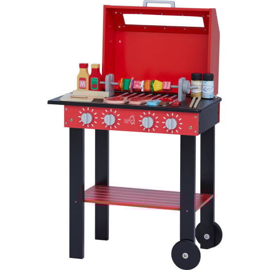 Little Helper Backyard BBQ Play Stand Play Kitchen, Red