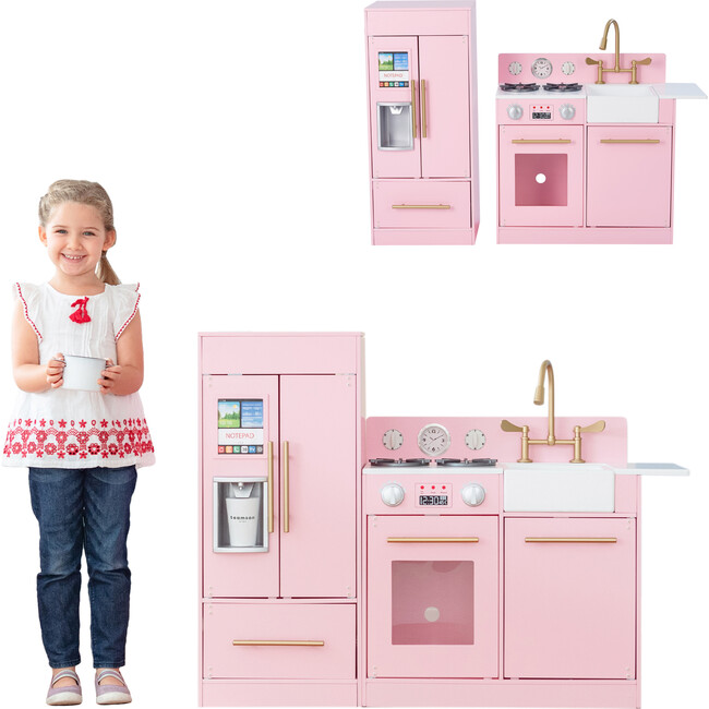 Little Chef Charlotte Modern Play Kitchen, Pink/Gold