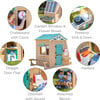 Teamson Kids Gardenia Wooden Playhouse with Large Window & Kitchen, Natural - Playhouses - 3 - thumbnail