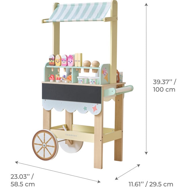 Jolly Pals Wood Ice Cream Stand with 33 Accessories and Chalkboard - Play Kitchens - 5