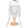 The Cozy Trapper Hat, Camping Trails Print with Coconut White Sherpa Liner & Pompoms - Hats - 1 - thumbnail
