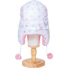 The Cozy Trapper Hat,Hearts Print with Cosmos Pink Sherpa Liner & Pompoms - Hats - 3 - thumbnail
