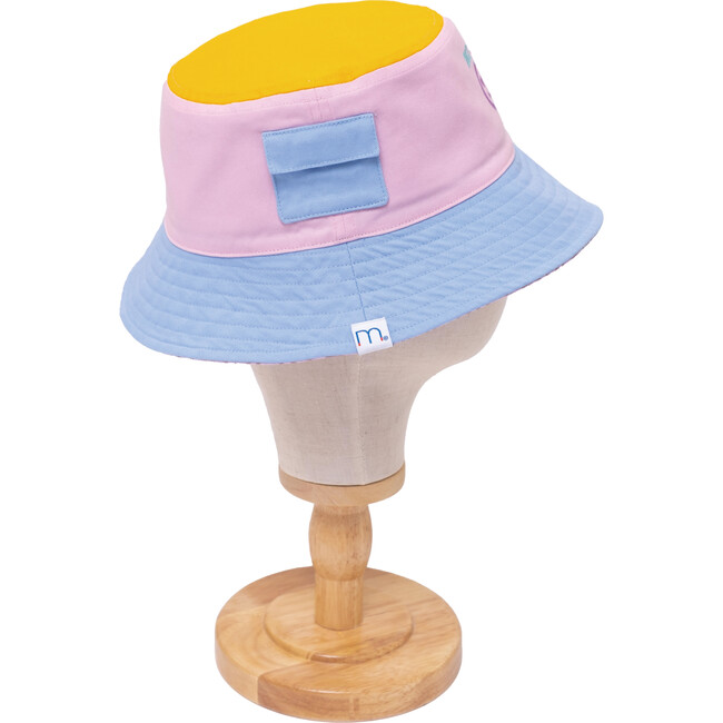 Reversible Bucket Hat, Pink Smile - Hats - 2