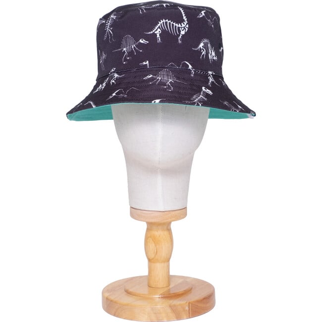 Reversible Glow-in-the-Dark Bucket Hat ,Dino Skeleton Bones - Hats - 4