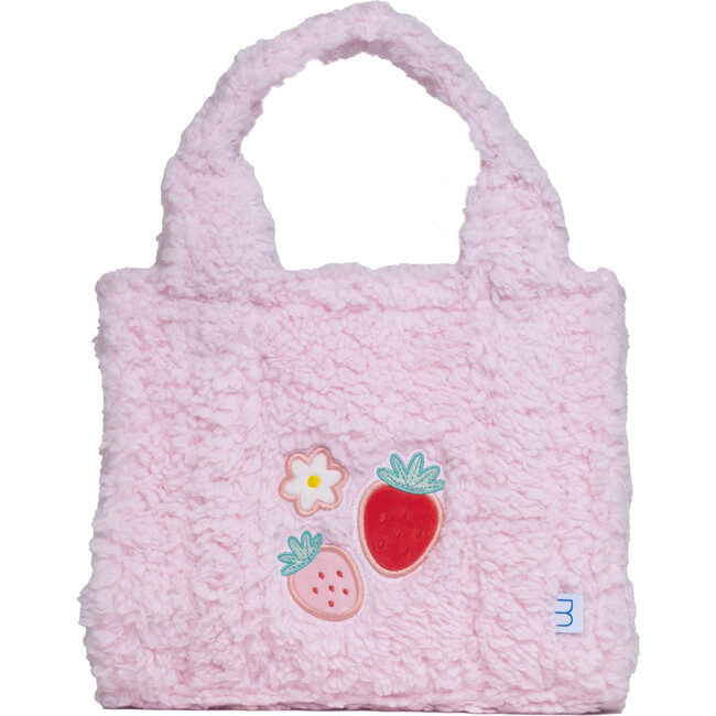 Sherpa Tote Bag with Matching Coin Purse, Strawberry