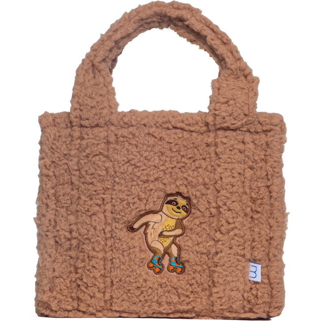 Sherpa Tote Bag with Matching Coin Purse, Skating Sloth