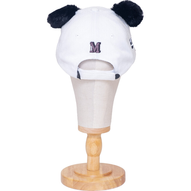 Corduroy Baseball Hat, Panda Face with Furry Ears - Hats - 3