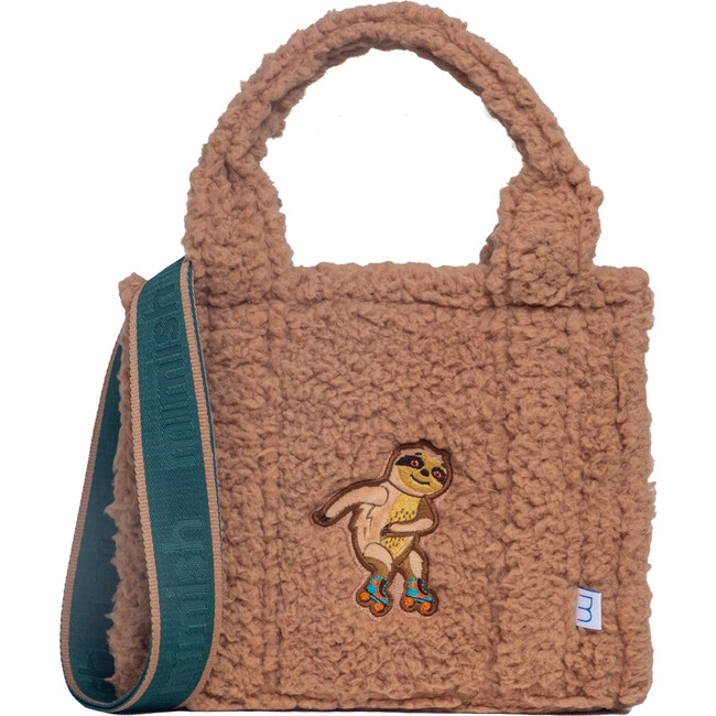 Sherpa Tote Bag with Matching Coin Purse, Skating Sloth - Bags - 5