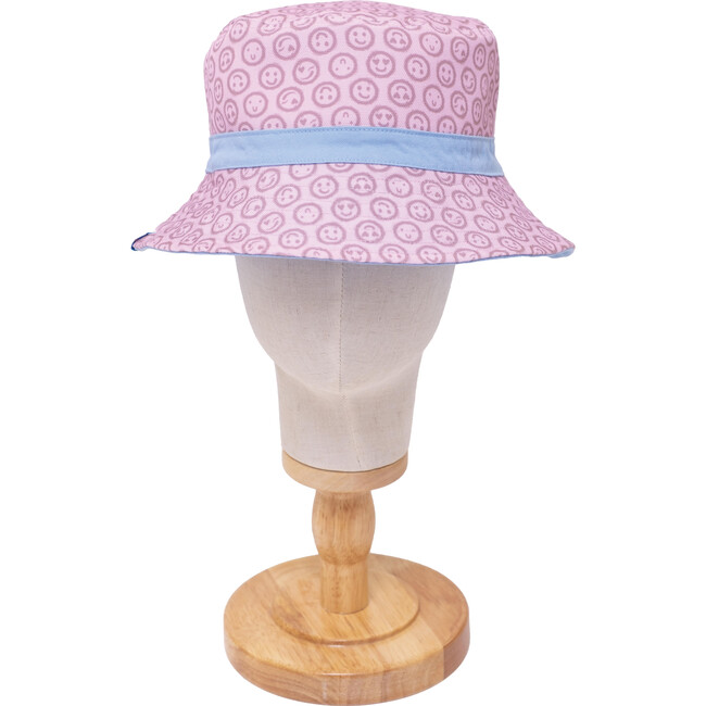 Reversible Bucket Hat, Pink Smile - Hats - 4