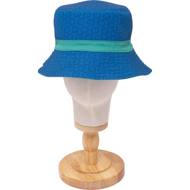 Reversible Bucket Hat ,Blue Smile - Hats - 4