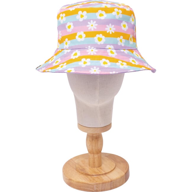 Reversible Bucket Hat ,Happy Daisy Stripes - Hats - 4