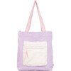 Color Block Tote – Corduroy & Sherpa Bag with Double Pockets + Cozy Coin Purse - Orchid - Bags - 1 - thumbnail
