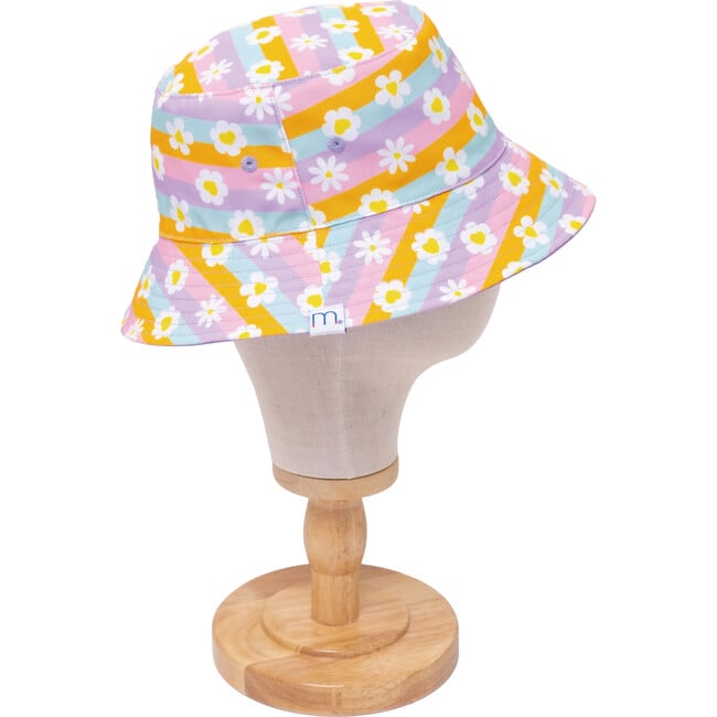 Reversible Bucket Hat ,Happy Daisy Stripes - Hats - 5