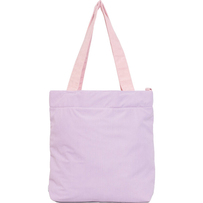Color Block Tote – Corduroy & Sherpa Bag with Double Pockets + Cozy Coin Purse - Orchid - Bags - 3