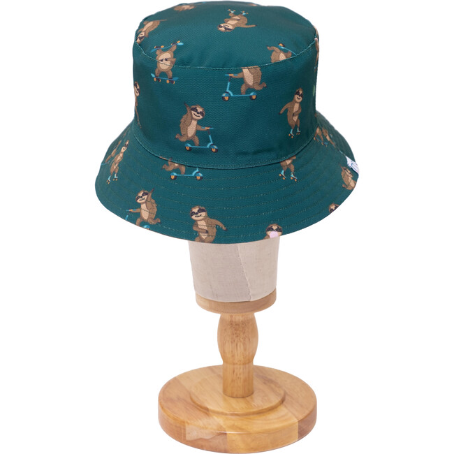 Reversible Bucket Hat , Pals in Print Collection: Skating Sloths - Hats - 6
