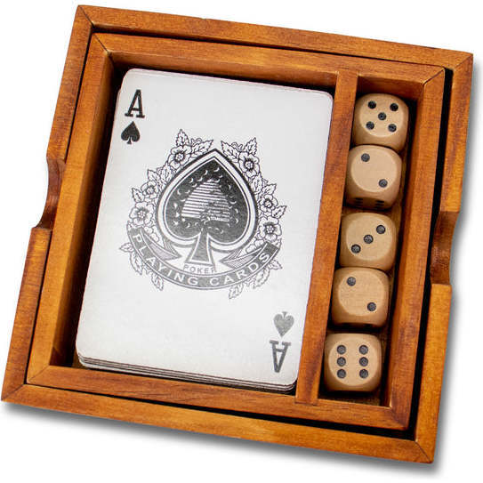 BrainCandy Wooden Cards & Dice Set