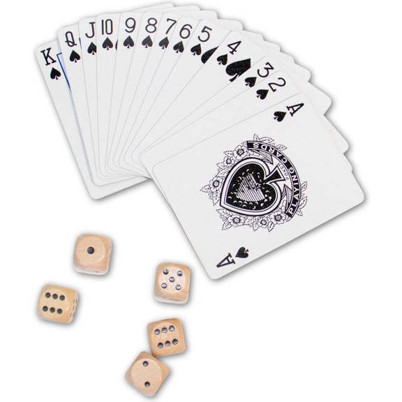 BrainCandy Wooden Cards & Dice Set