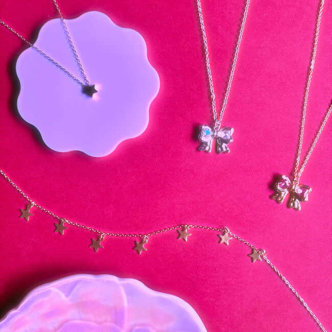 Bow Pendant Necklace Gold - Necklaces - 3