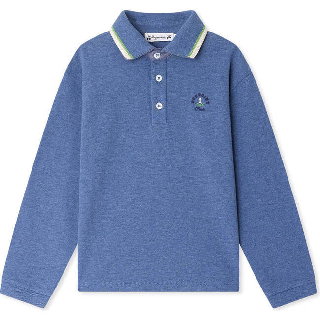 Jerry Knit Polo, Bleu Gris Blue