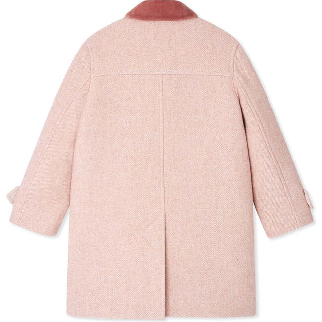 Jaida Velvet Collar Pea Coat, Delicate Pink